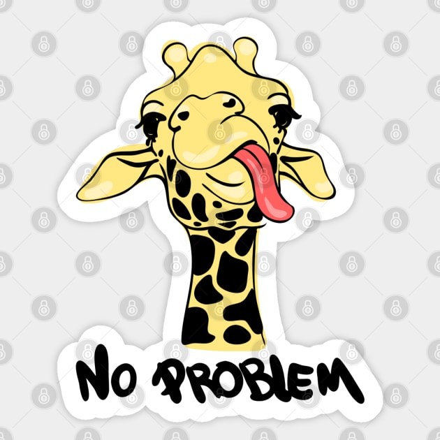 Giraffe No Problem Sticker by Mako Design 